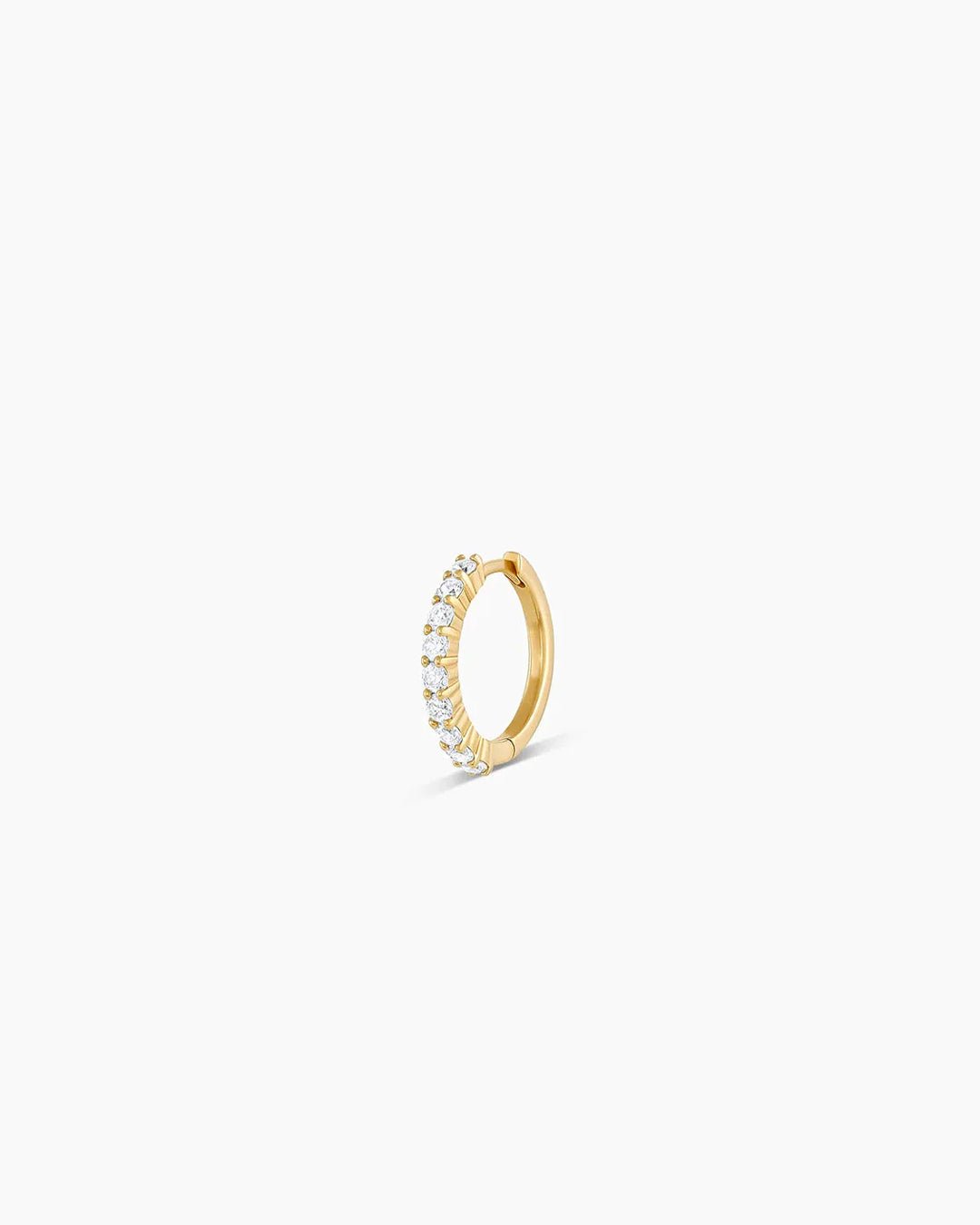 Diamond Pave 11 mm Huggie || option::14k Solid Gold, 11mm, Single