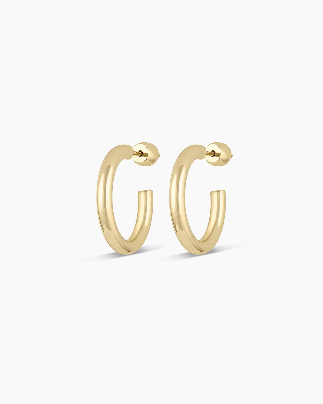 14k Gold Carter Hoops || option::14k Solid Gold, 20mm, Pair