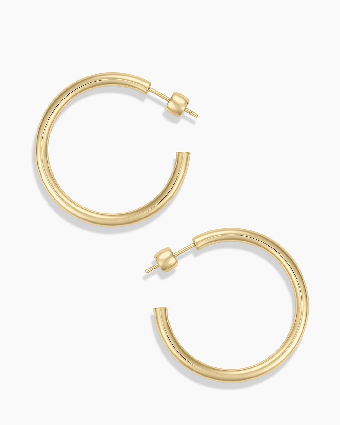 14k Gold Carter Hoops || option::14k Solid Gold, 30mm, Pair