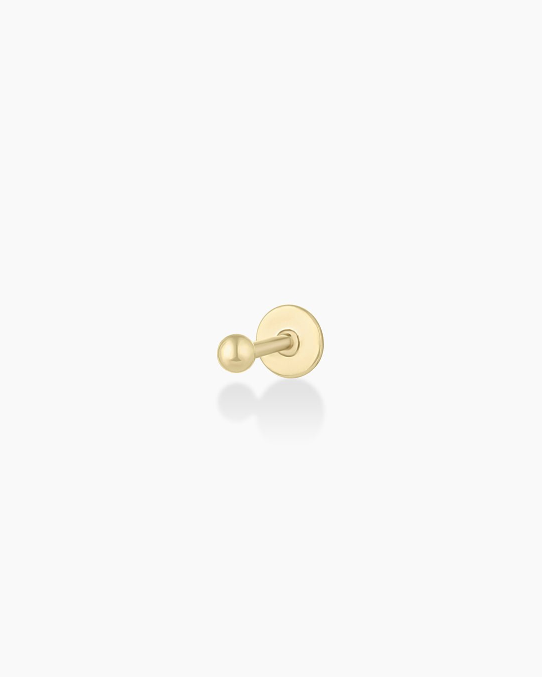 14k Gold Newport Threaded Flatback Studs || option::14k Solid Gold, Single