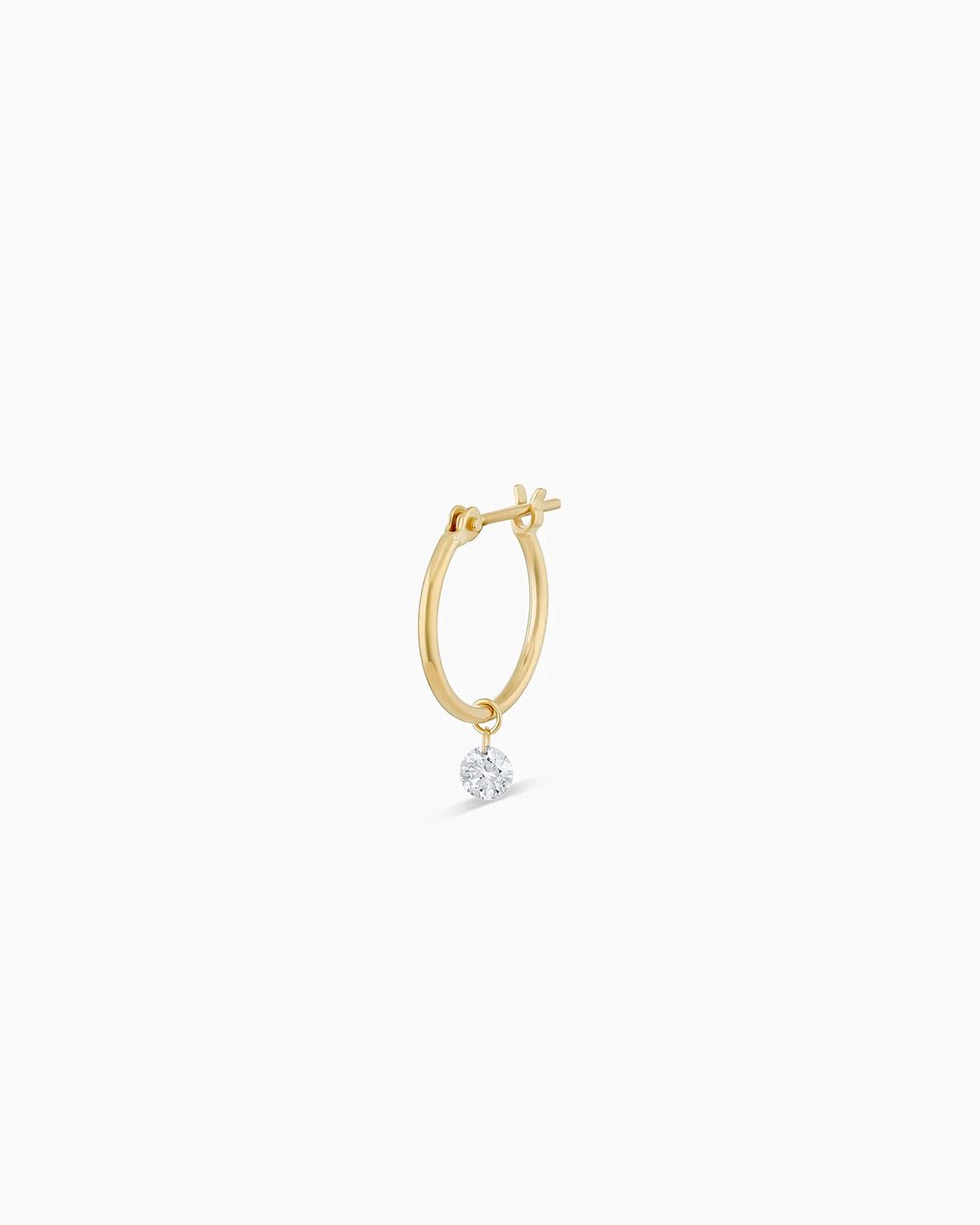 Floating Diamond Huggie || option::18k Solid Gold