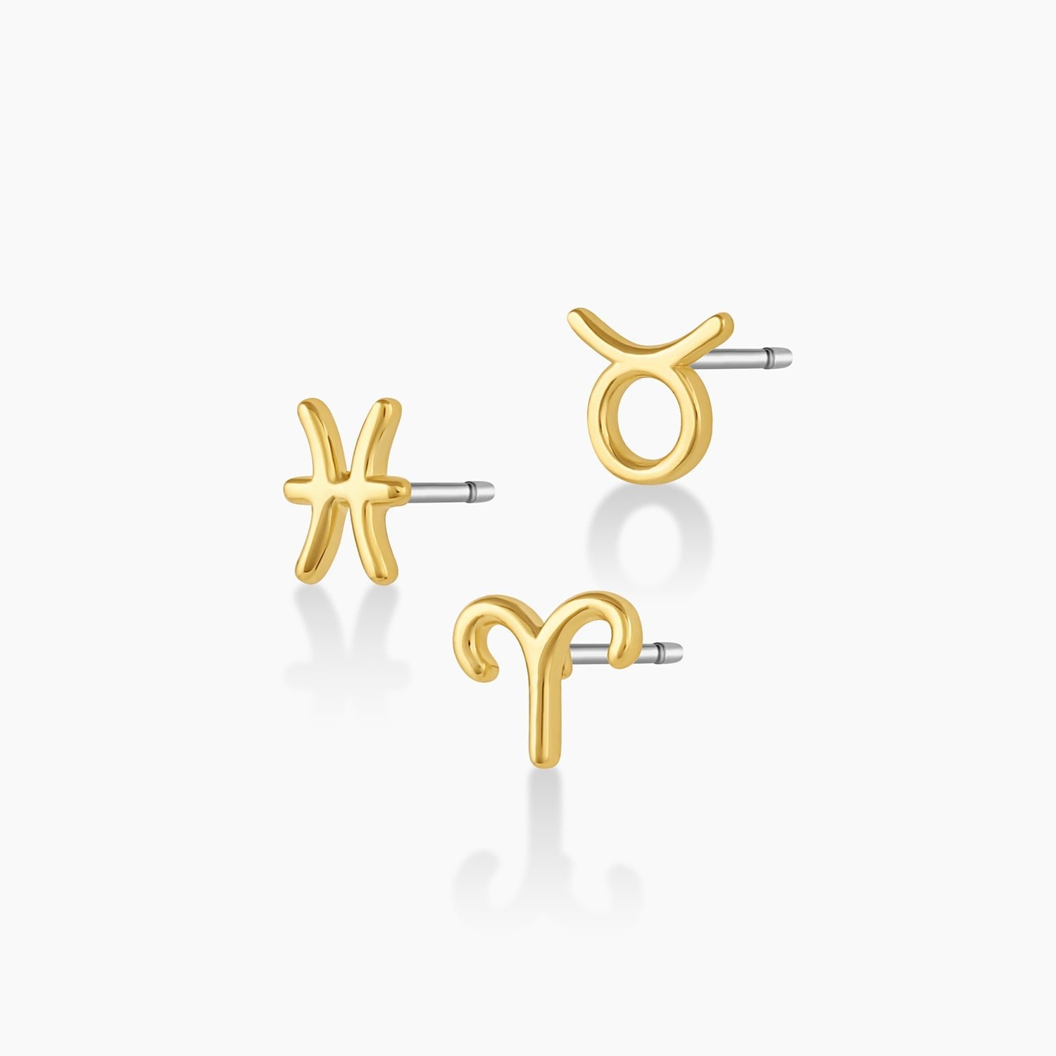 18k gold plated zodiac studs