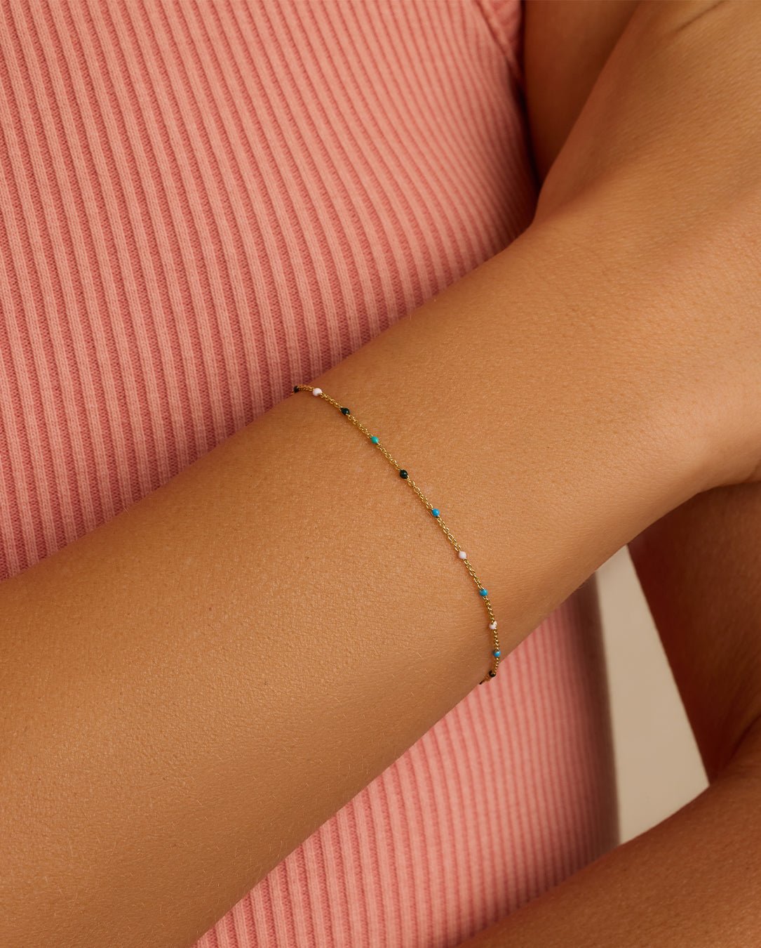 Capri Bracelet || option::18k Gold Plated, Laguna