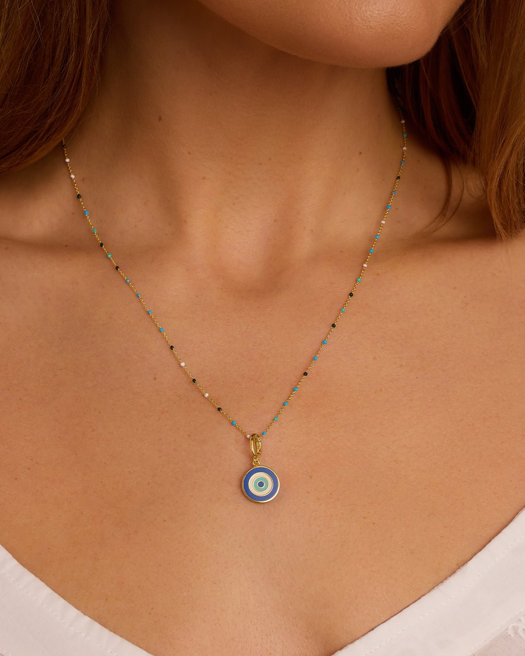 Evil Eye Capri Necklace || option::18k Gold Plated