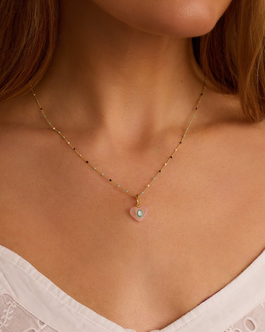 Heart Capri Necklace || option::18k Gold Plated