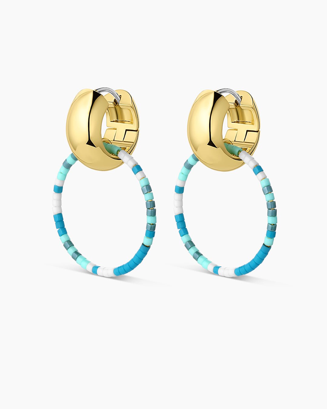 Gigi Drop Hoops || option::18k Gold Plated, Laguna