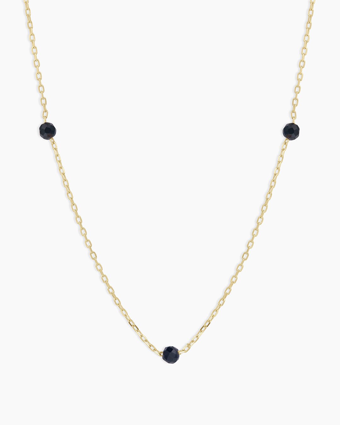 Newport Birthstone Necklace || option::14k Solid Gold, Blue Sapphire - September