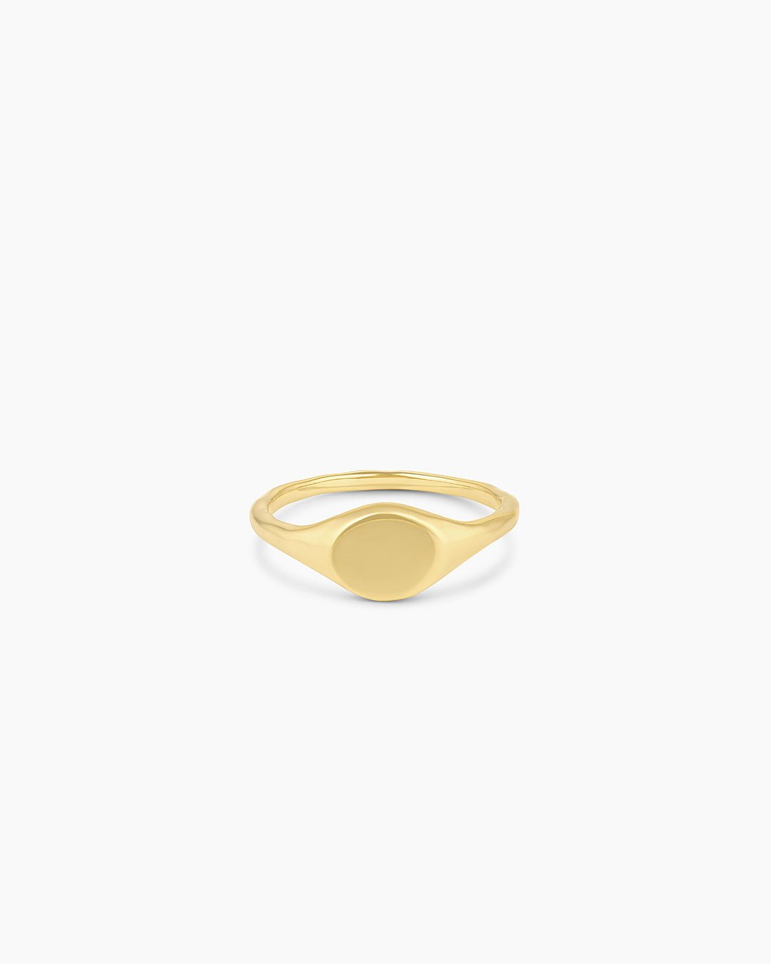 Gold engravable signet ring || option::18k Gold Plated