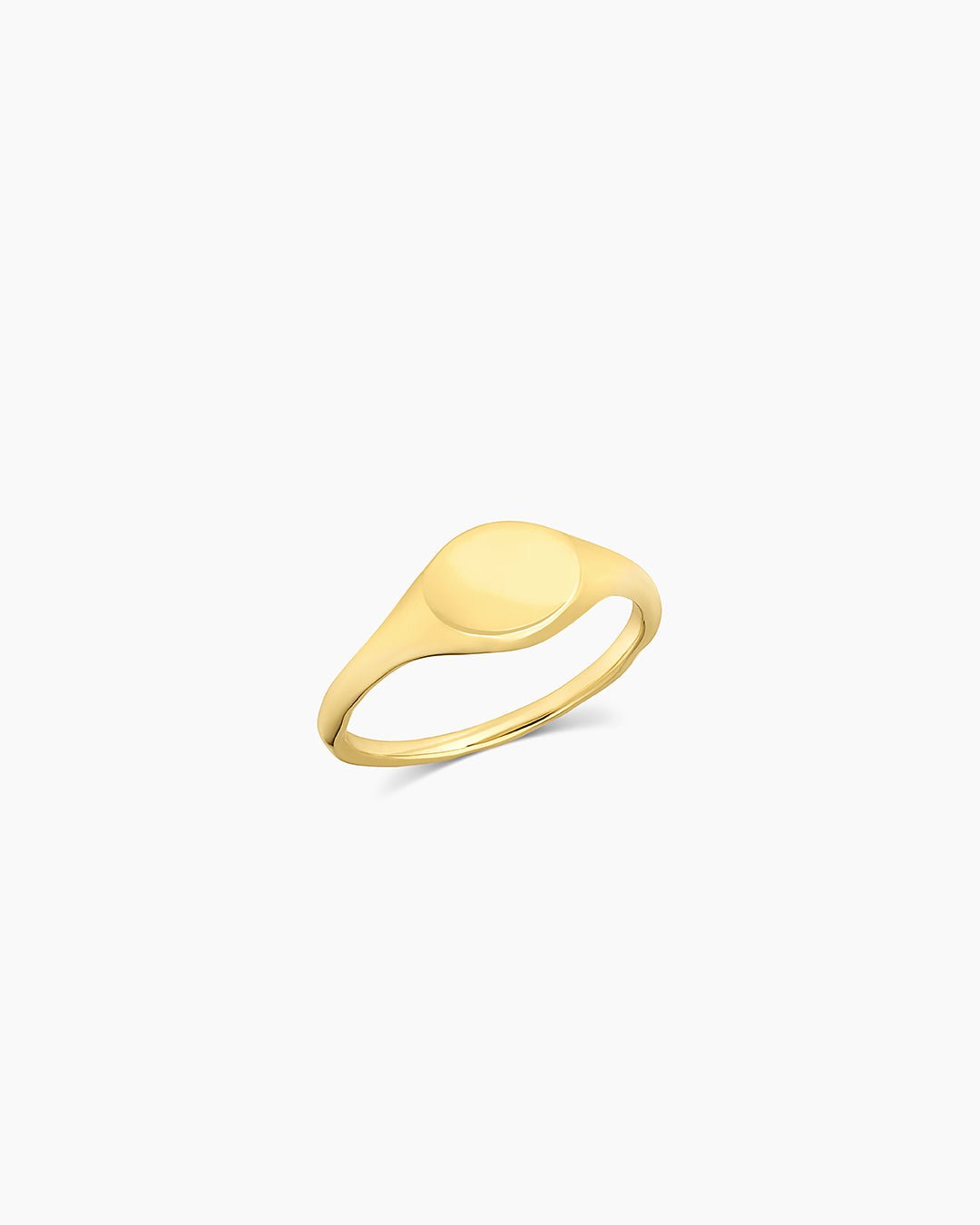 Gold engravable signet ring || option::18k Gold Plated