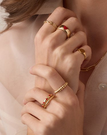 gold plated statement rings