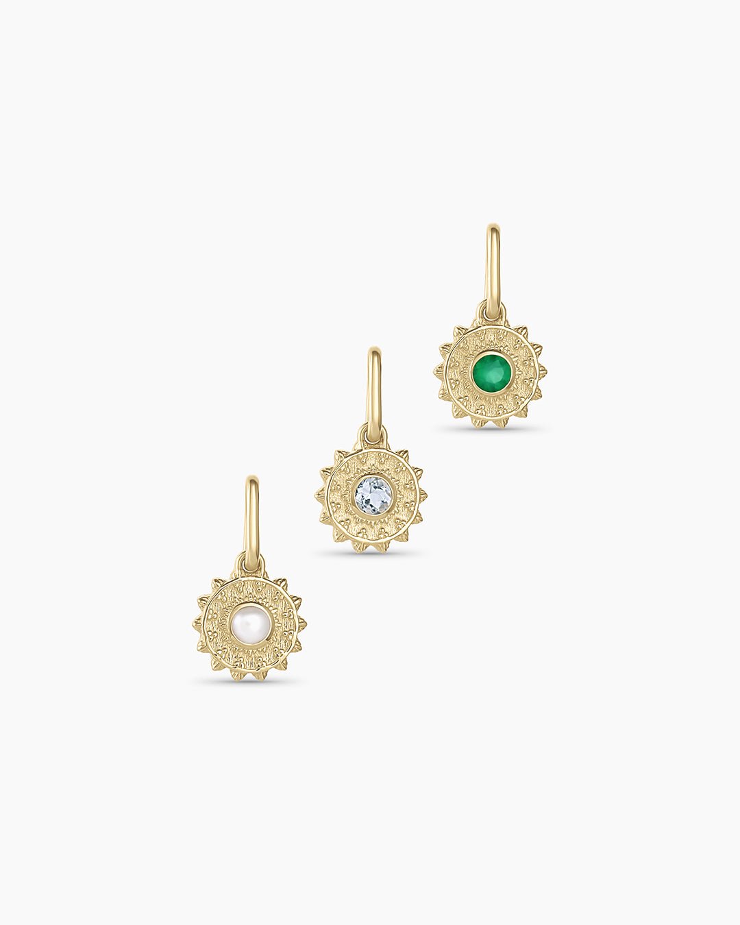 14k solid gold birthstone charms