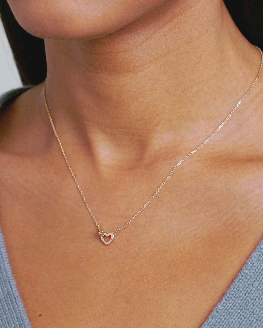 14k Gold Parker Heart Necklace || option::14k Solid Gold