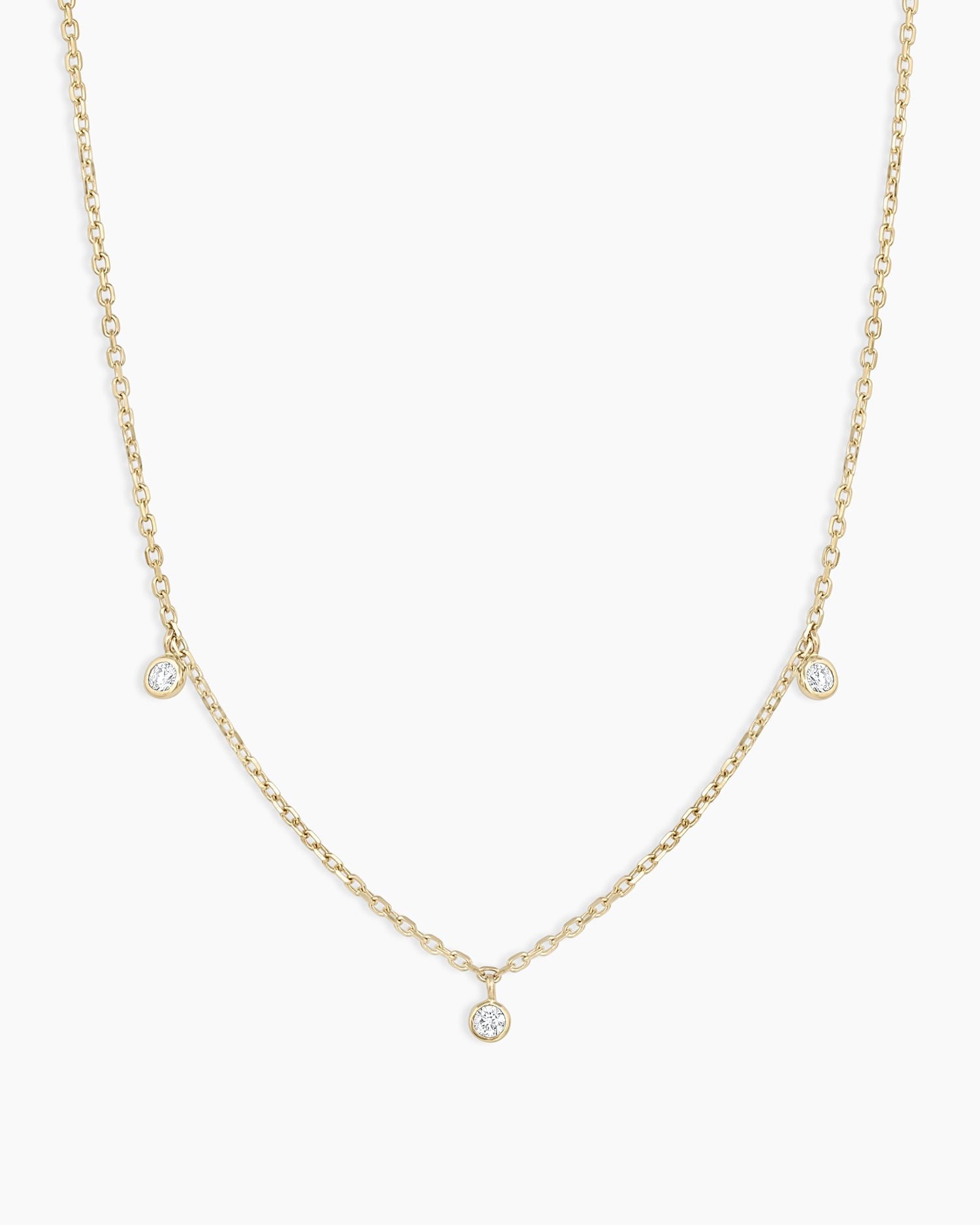 Diamond Trio Necklace || option::14k Solid Gold