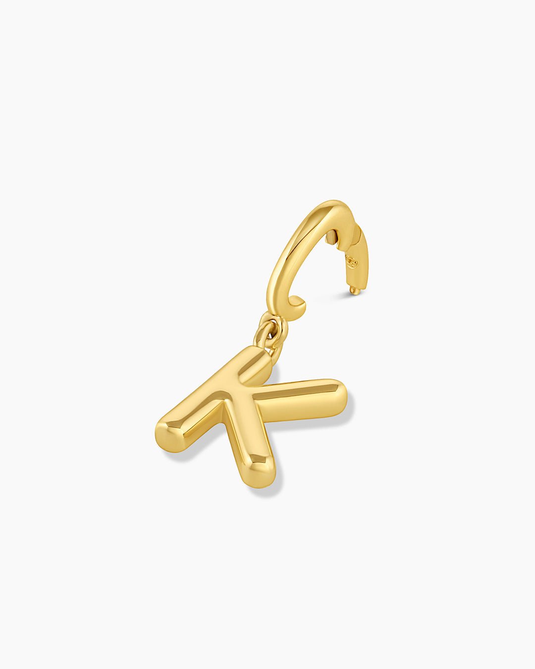 Alphabet Helium Parker Charm #K || option::18k Gold Plated, K