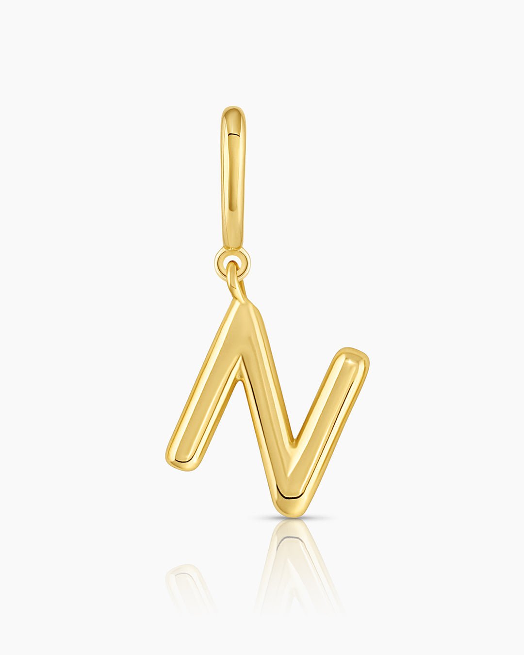 Alphabet Helium Parker Charm #N || option::18k Gold Plated, N