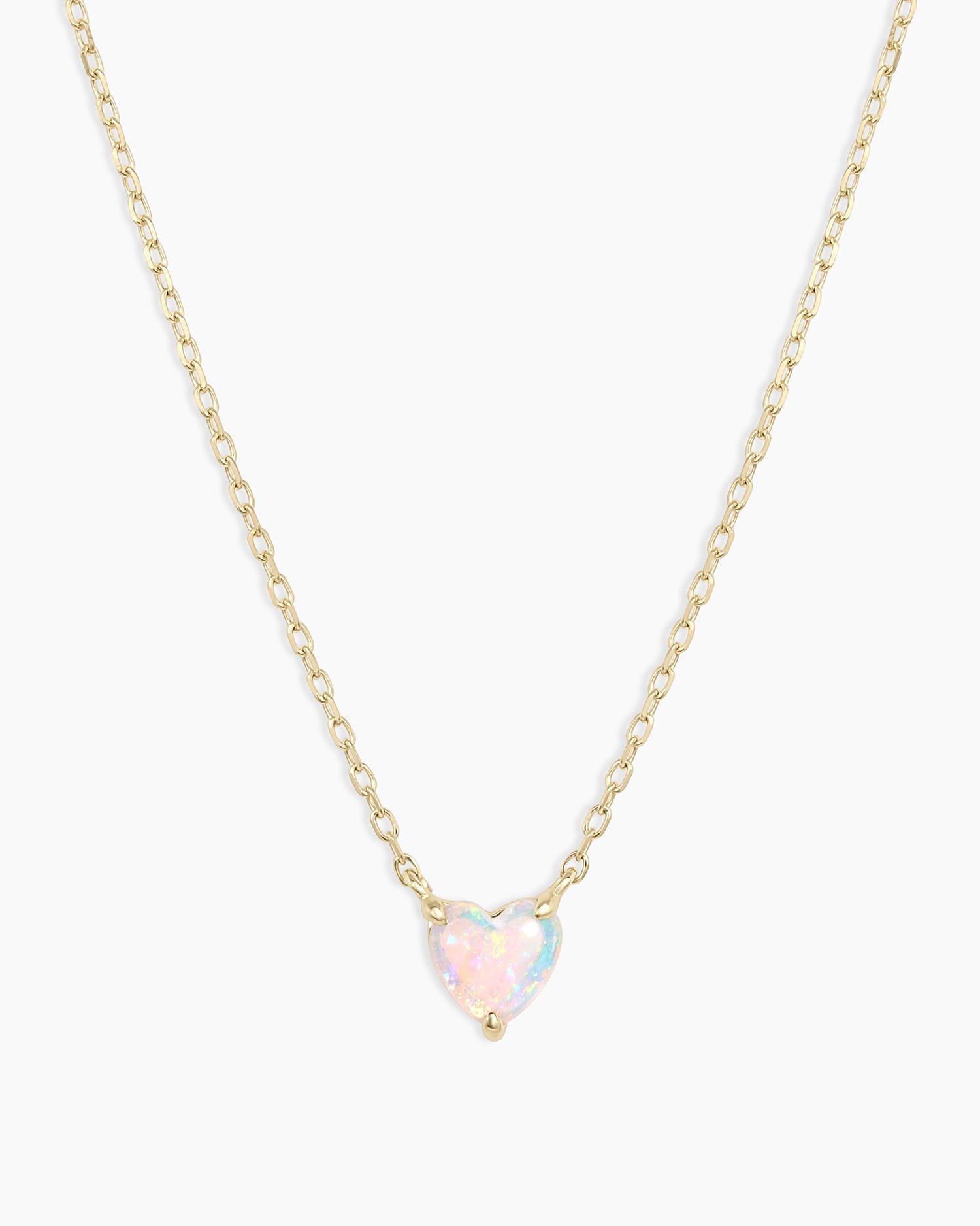 Opal Heart Necklace || option::14k Solid Gold