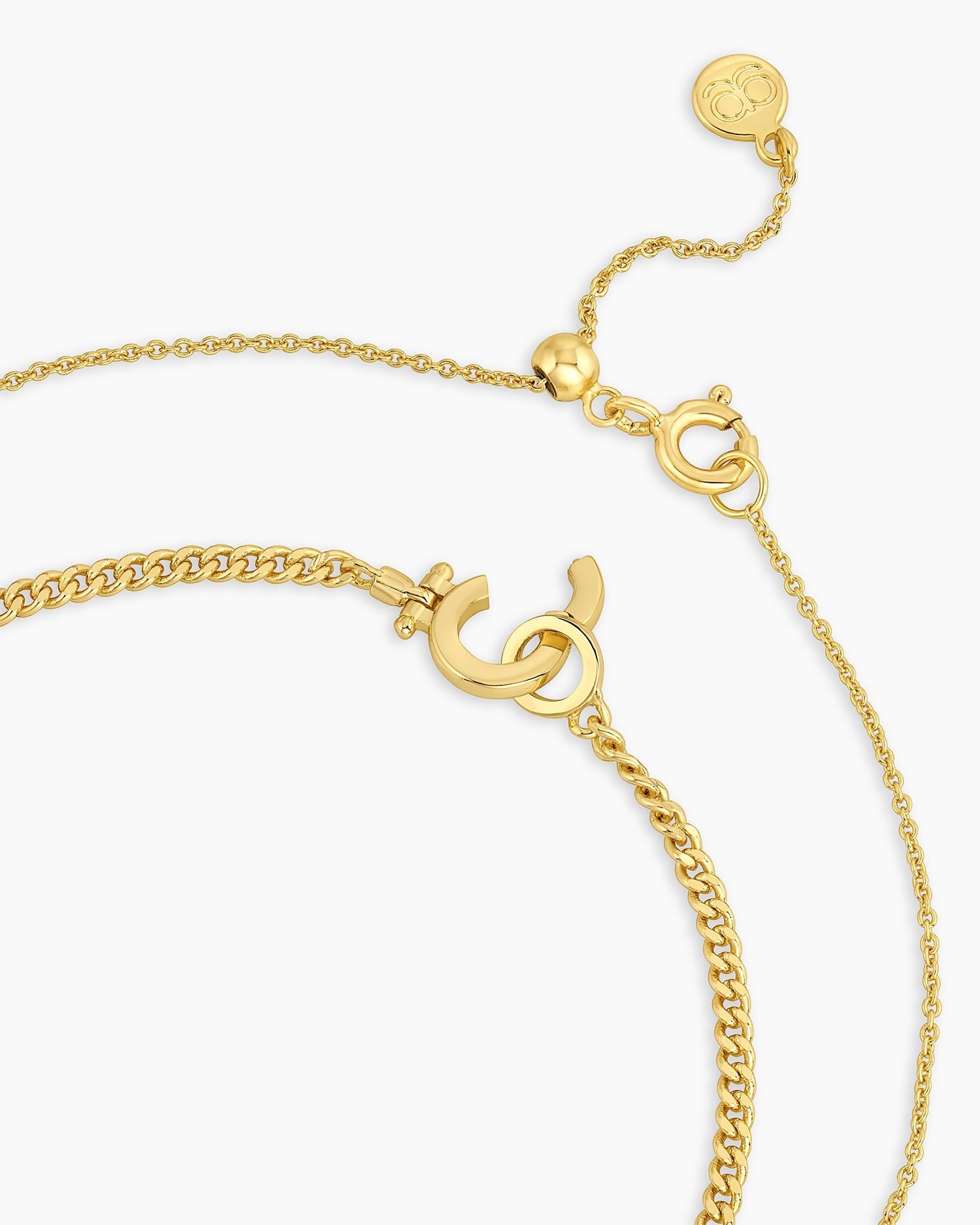 Parker Mini Layering set Herringbone Necklace || option::18k Gold Plated